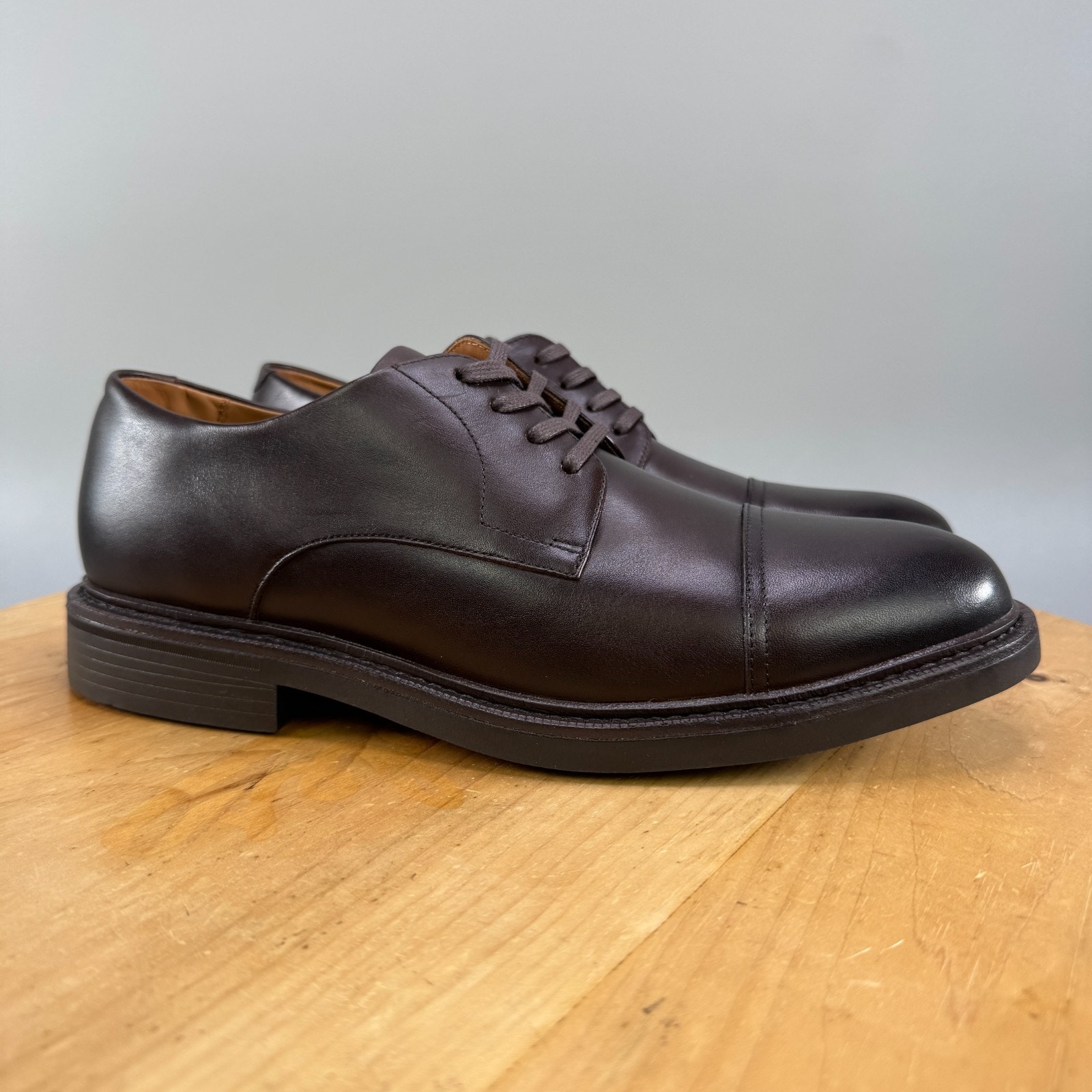 Polo Ralph Lauren Asher Cap Toe Derby Shoes Men’s Size 14 Dark Brown $195 New